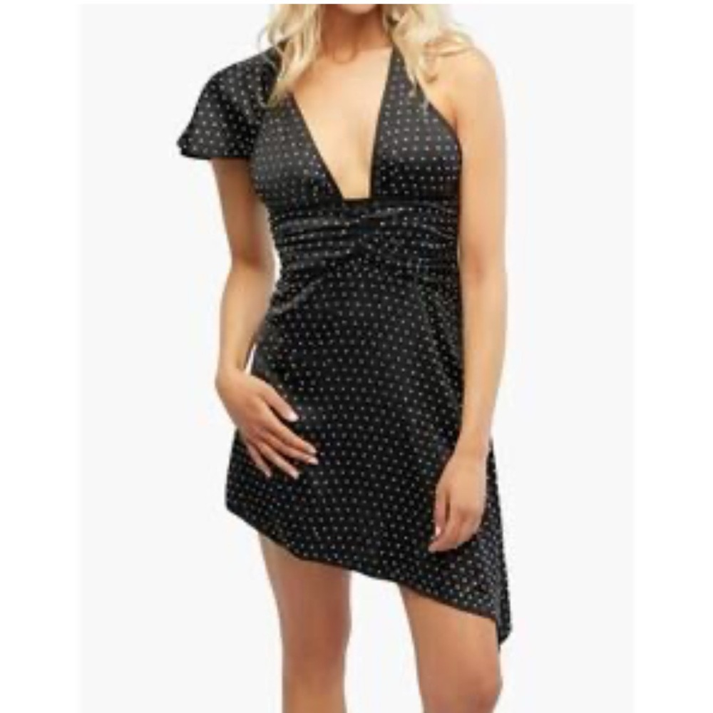 Weworewhat black rhinestone  dress